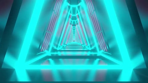 Futuristic Neon Tunnel Loop Background Animation