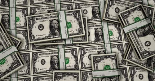 Animação de notas de dinheiro em dólares