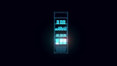 Market Fridge 03 Hologram Rotating 4k