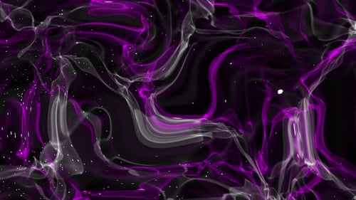 Dynamic Abstract Fluid Waves with Glowing Purple and White Lines