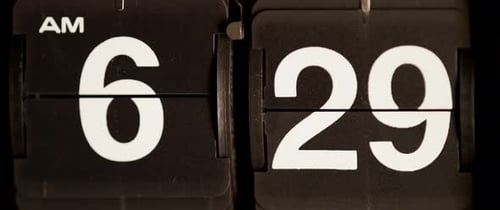 Retro Flip Clock Ticking Over to 6:30 AM