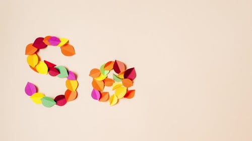 Colorful Paper Leaves Spell Out 'Sale' in Stop Motion