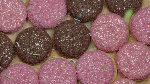 Festive Cookies with Sprinkles Falling