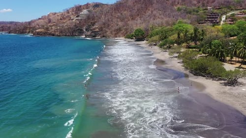 Aerial view of tropical beach in Costa Rica