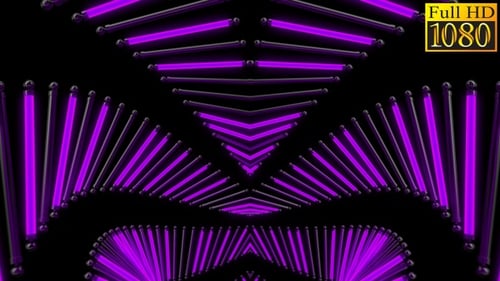 Pulsating Purple Neon Geometric Lights Tunnel Background Loop