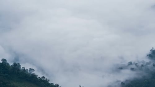 Fog Over Mountain Landscape