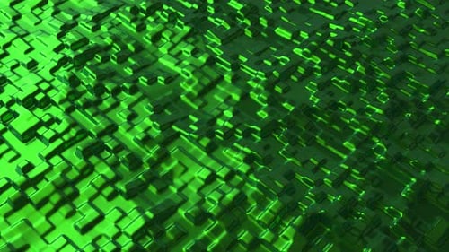 Abstract background with green grid smooth squares