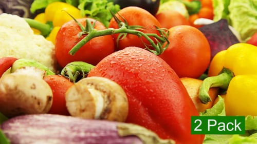 Fresh Colorful Assortment of Vegetables Close Up