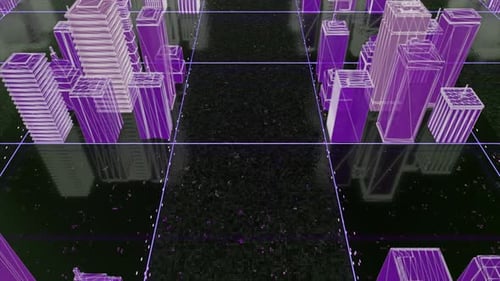 Construcciones coloridas abstractas de un colorido diseño 3D de la ciudad
