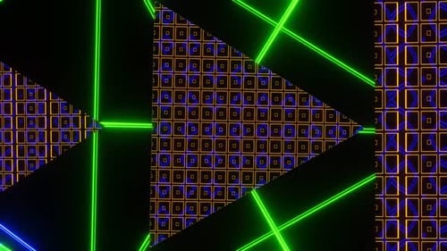Vj Loops Abstraction Background Of Flying Pyramids 02