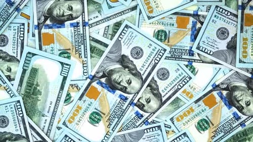 Abundance of United States One Hundred Dollar Bills