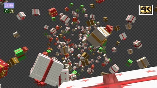 Falling Festive Christmas Gift Boxes Animation