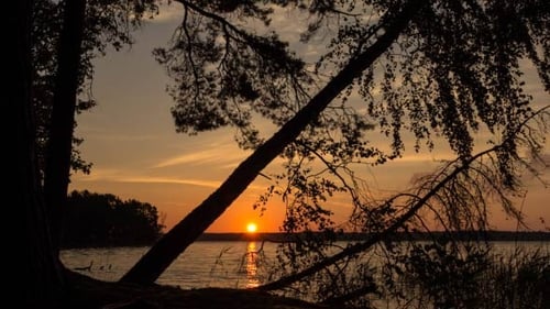 Sunrise and Sunset on Lake - Time Lapse (2 shots)