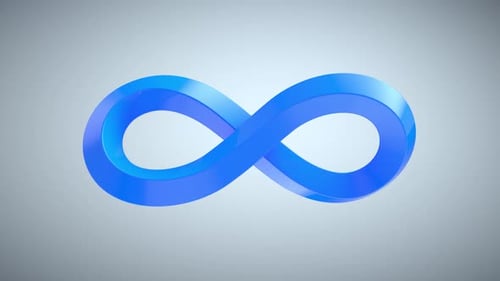 Infinity blue sign on grey background