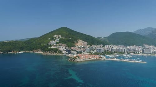 Aerial View of Old Budva in Montenegro