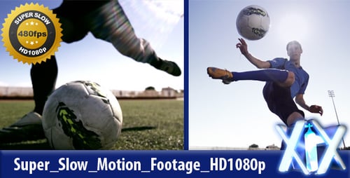 Teen Kicking Soccer Ball on Field in Slow Motion