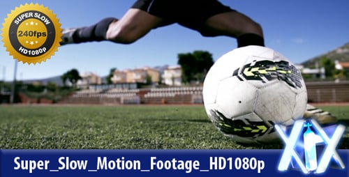 Soccer Player Kicks Ball in Slow Motion