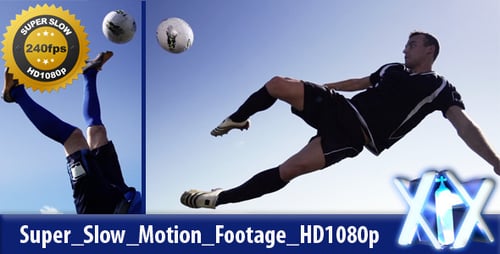 Male Soccer Player Performs Overhead Kick in Slow Motion