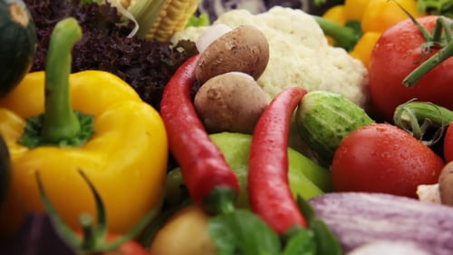 Fresh, Colorful Vegetables in Close Up Studio Shot