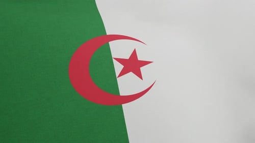 Realistic Waving Algeria National Flag Seamless Loop
