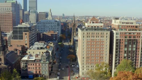 Flying down Newbury Street in Boston