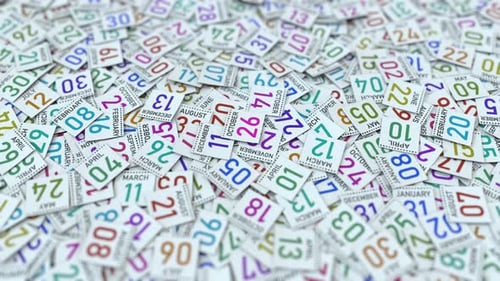 Scattered Calendar Dates Fly Into Focus