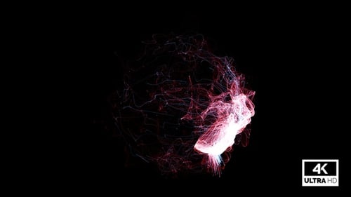 Abstract Particle Flow Sphere Animation