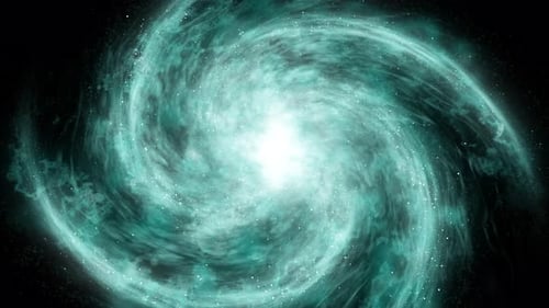 Swirling Green Nebula Galaxy Loop Background