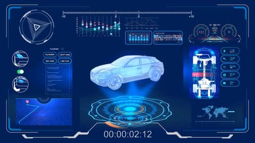 Hud Diagnostic Auto With Hologram Car