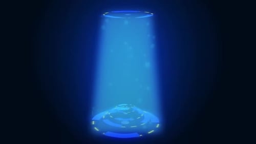 Futuristic Blue Digital Teleportation Beam Effect