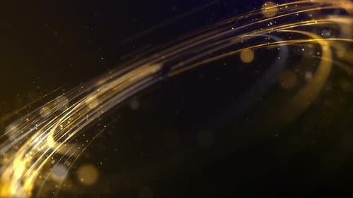 Elegant Golden Glowing Particles and Light Trails Background