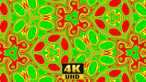 Kaleidoscope Pattern Green Loop 4K