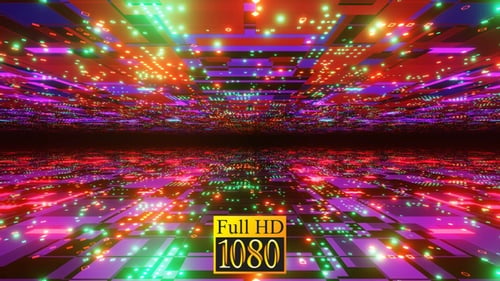 A Neon Glittering Tunnel HD