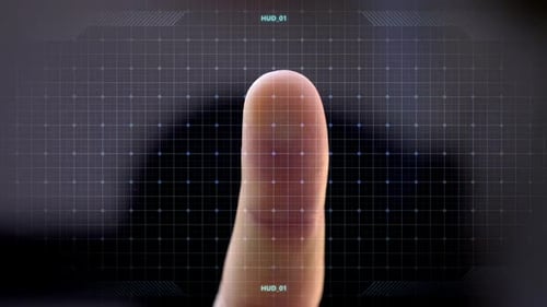 Fingerprint Scanning Technology Interacting with Biometric Interface