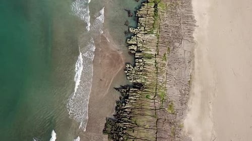 Drone fly over sea coast