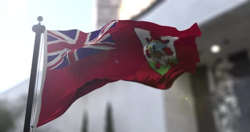 Realistic Waving Bermuda Flag Animation