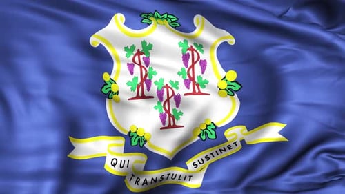 Waving Flag of Connecticut State Animation