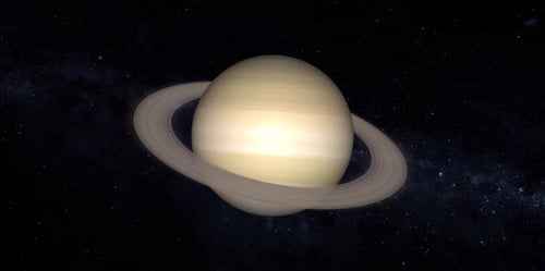 Saturnplanet mit Milchstraßengalaxie.