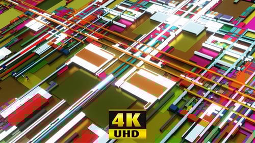 Multi Colored Technological Loop Background 4K