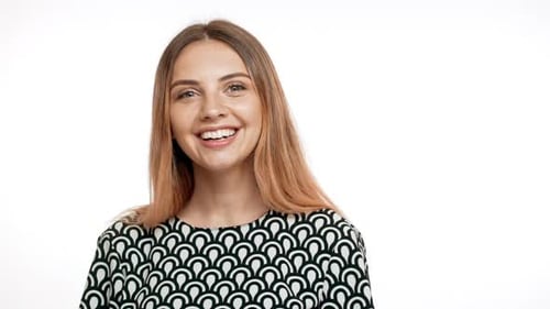 Happy Young Adult Woman Smiling Portrait