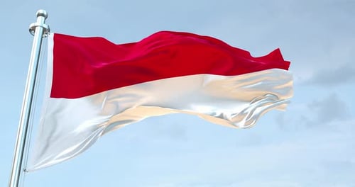 Realistic Indonesia Flag Waving Seamless Loop Animation