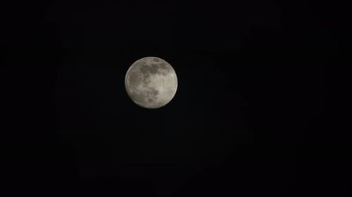 Bright Full Moon Close Up in Dark Sky