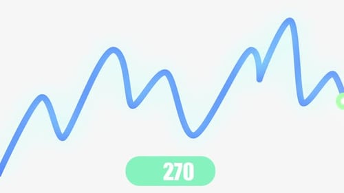 Business Blue Line Growing And Stock Economy