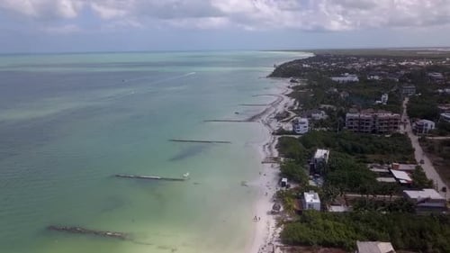 Aerial view on exotic Holbox island in Yucatan in Mexico