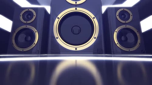 Animated Music Speakers and Subwoofer with Pulsating Light