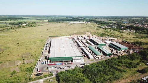 Aerial View of Modern Industrial Factory