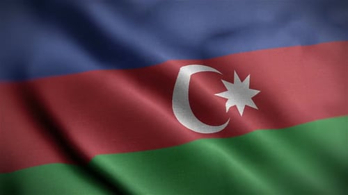 Seamless Waving Azerbaijan Flag Animation
