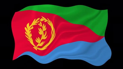 Eritrea National Flag Waving Seamless Loop