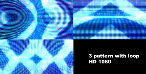 Glowing Blue Pixelated Geometric Loop Patterns