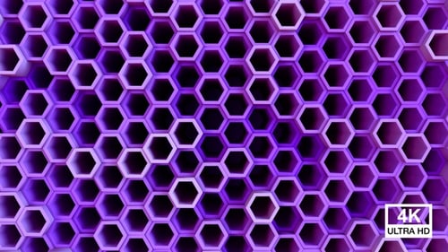 Abstract Purple Hexagon Grid Undulating Loop Background